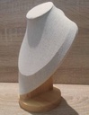 Collares de babero Tela de lino y madera Talla L