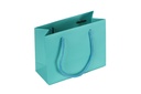 Bolsa azul claro con asa de cordón 14x6x11 cm - 12 unidades