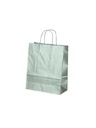 Bolsa de papel celulosa con asa torcida, color plata, 32X13X41 CM, 25 unidades