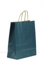 Bolsa de papel Kraft azul oscuro con asa rizada, 45X15X49 cm, 25 unidades
