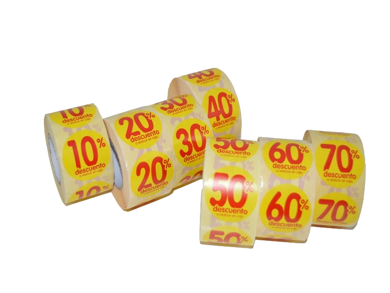 Etiqueta de descuento %