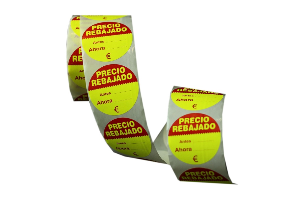 Pegatina de Precio Reducido 5X5cm 500 unidades