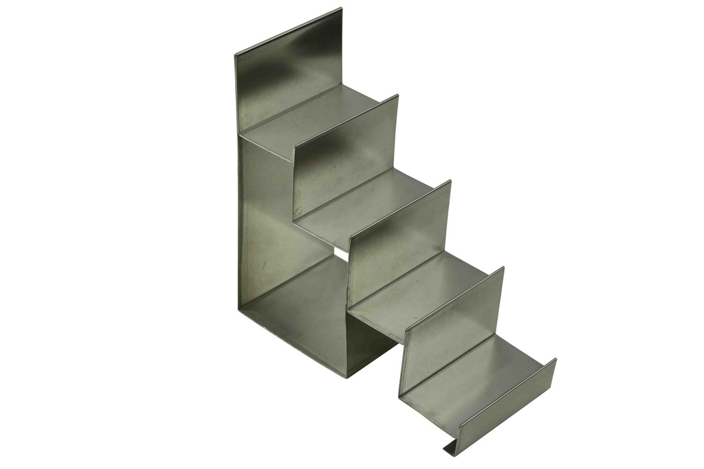 Expositor de Acero Mate en Forma de Escalera 4 Alturas