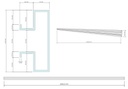 Guía de aluminio para panel de láminas de 120cm