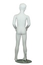 Maniquí infantil blanco mate con cabello tallado y características, 6-8 años
