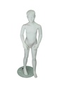 Maniquí infantil blanco mate con cabello tallado y características, 6-8 años