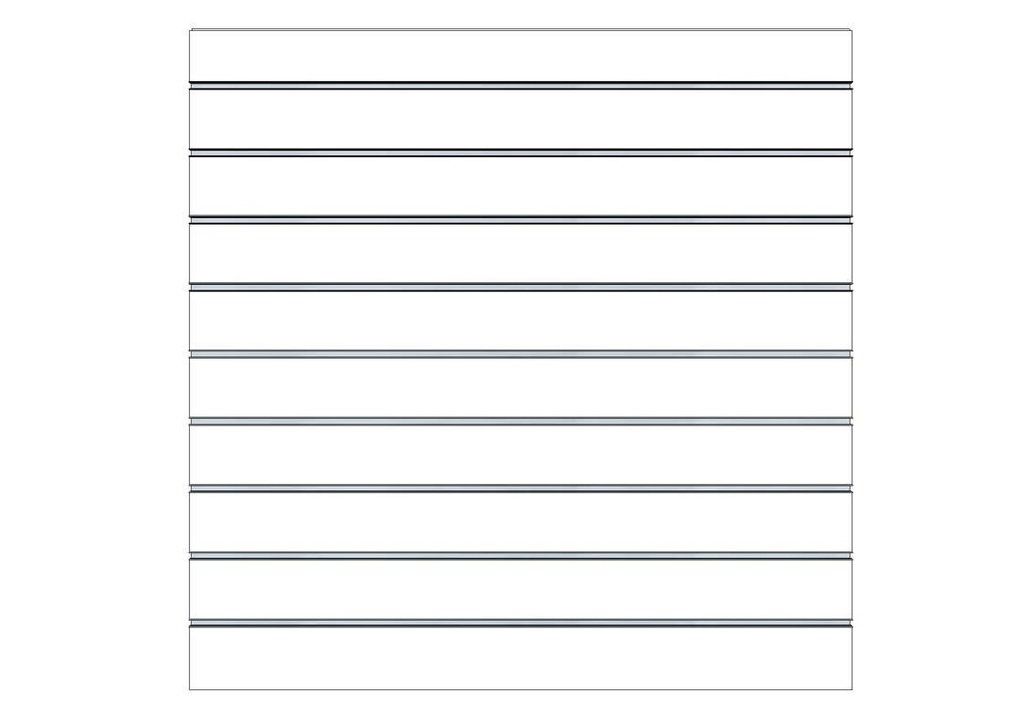 Panel de Listones Blanco Mate 9.5 Guías 120X120cm