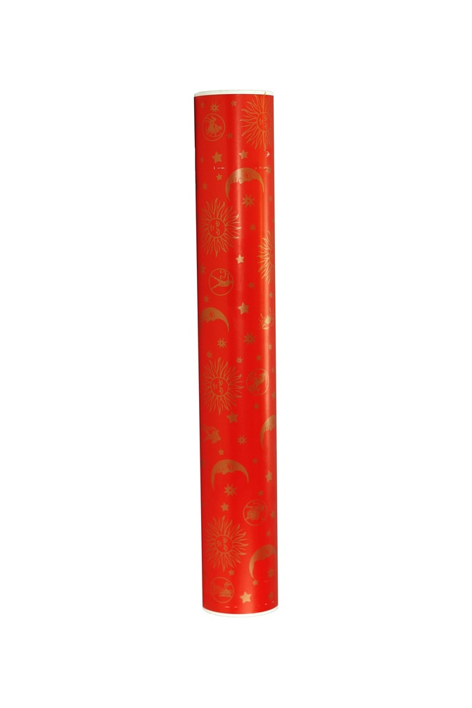 Papel de Regalo Rojo con Detalles Dorados 62cm