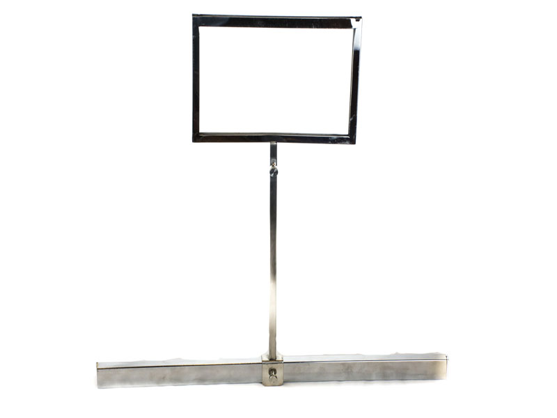 Soporte ajustable para póster A5 de cromo para tubo rectangular