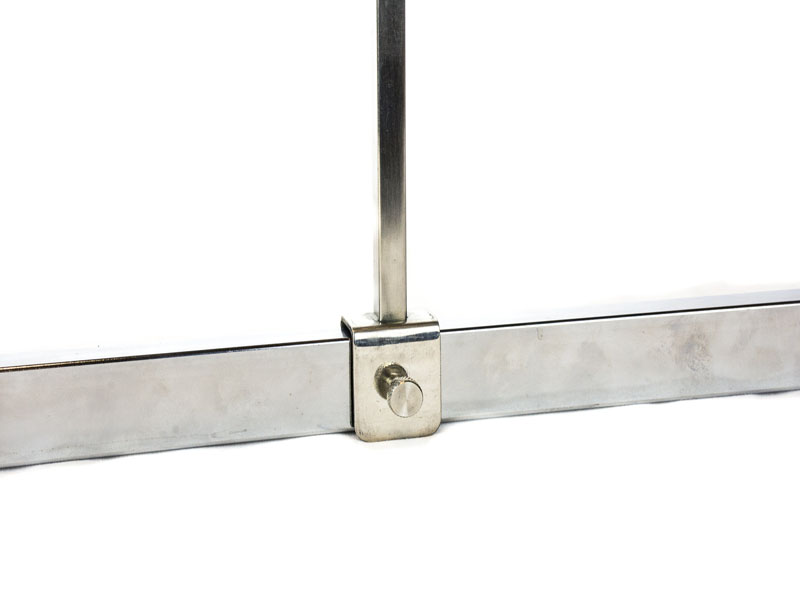 Soporte ajustable para póster A5 de cromo para tubo rectangular