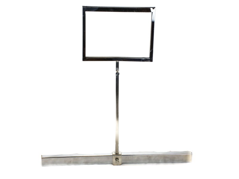 Soporte ajustable para póster A5 de cromo para tubo rectangular