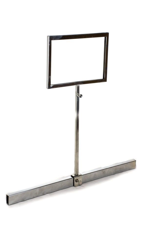 Soporte ajustable para póster A5 de cromo para tubo rectangular