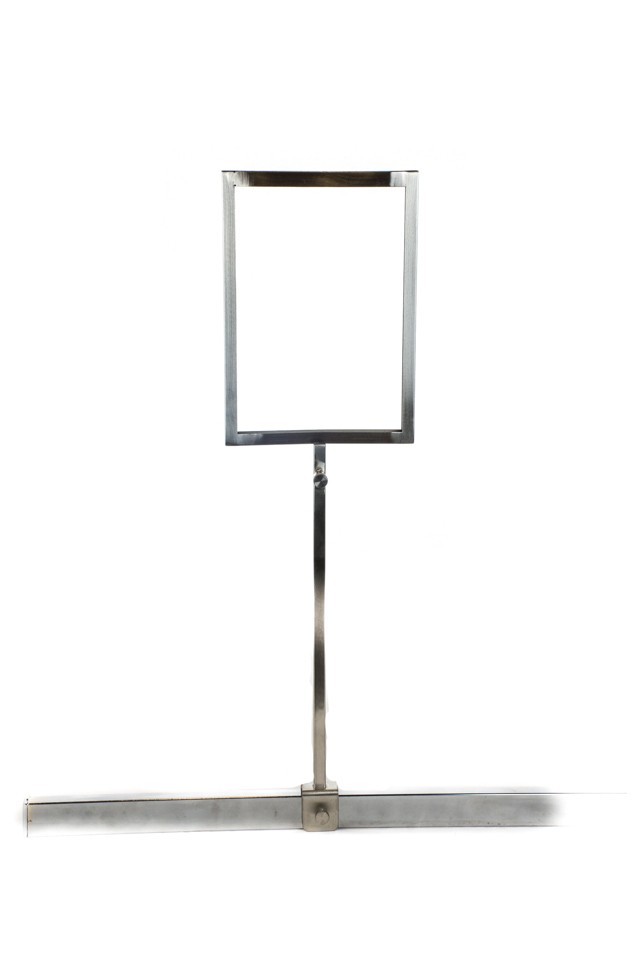 Soporte ajustable para póster A5 de cromo para tubo rectangular