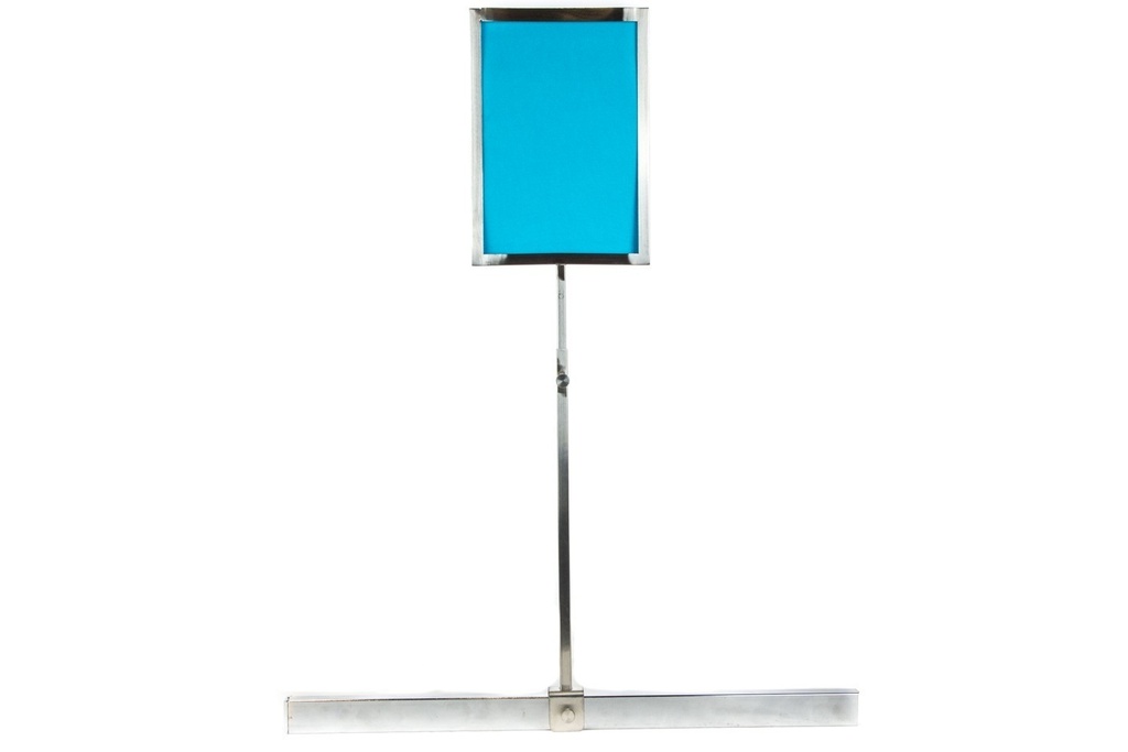 Soporte ajustable para póster A5 de cromo para tubo rectangular