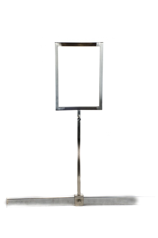 Soporte ajustable para póster A5 de cromo para tubo rectangular