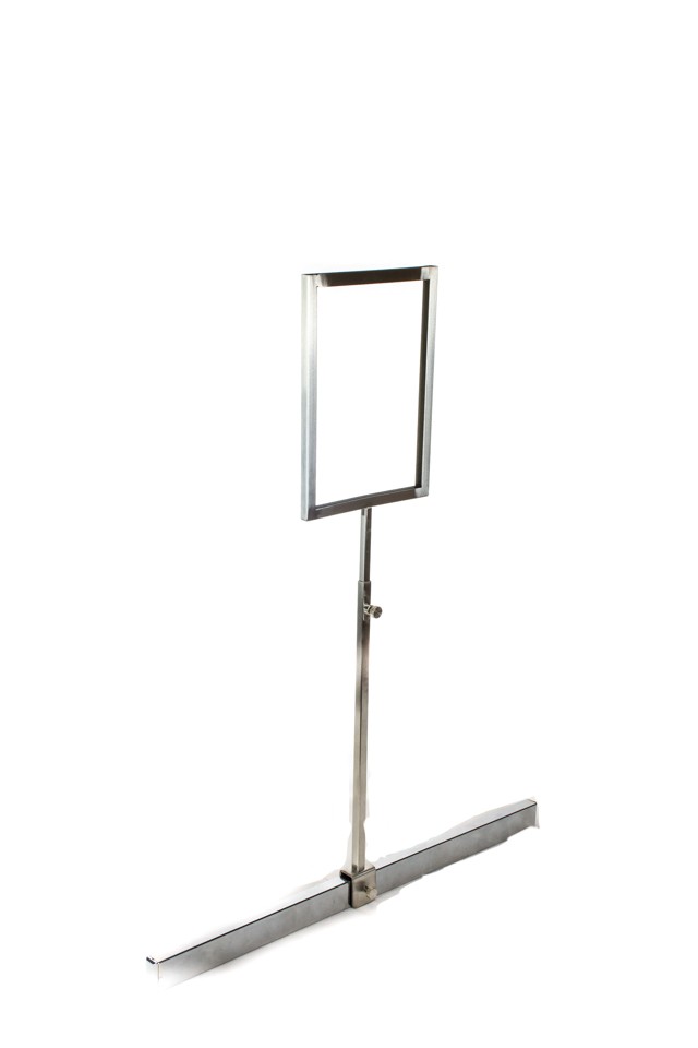 Soporte ajustable para póster A5 de cromo para tubo rectangular