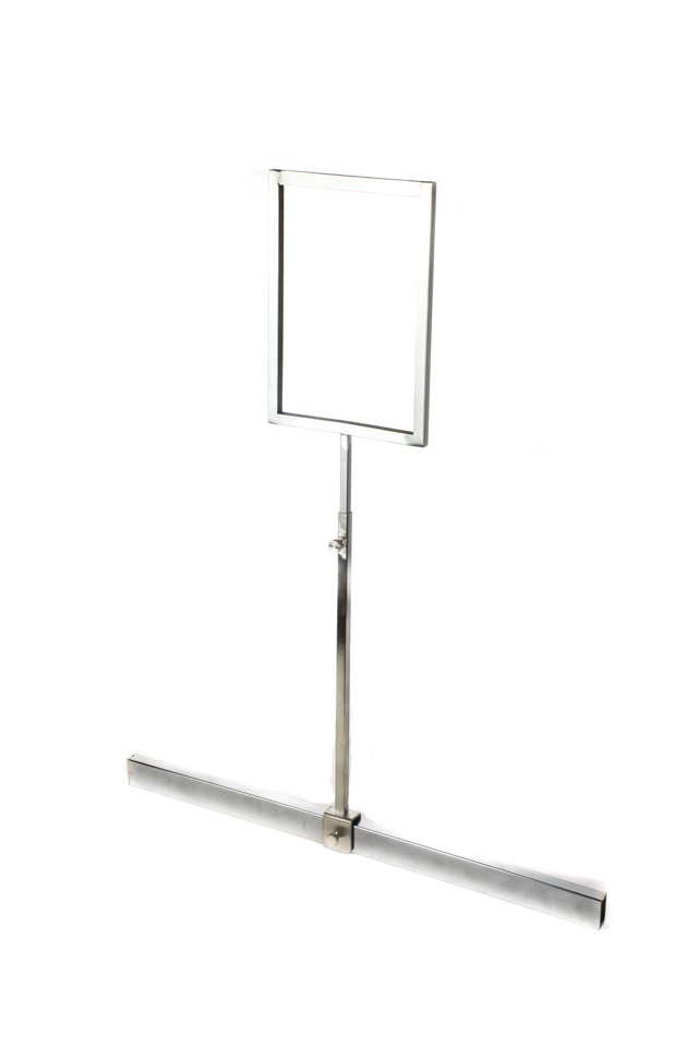 Soporte ajustable para póster A5 de cromo para tubo rectangular
