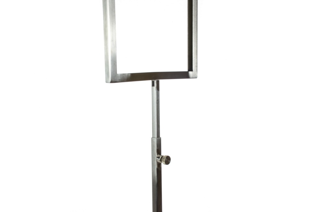 Soporte ajustable para póster A5 de cromo para tubo rectangular