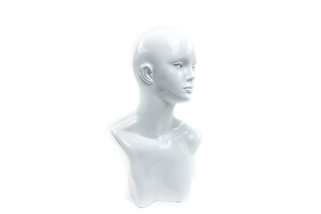 Cabeza de Mujer Blanca Brillante