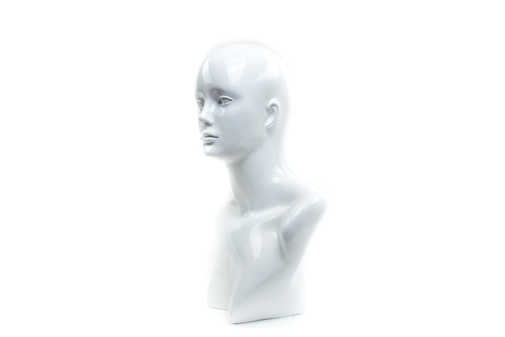 Cabeza de Mujer Blanca Brillante