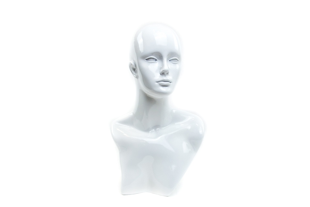 Cabeza de Mujer Blanca Brillante
