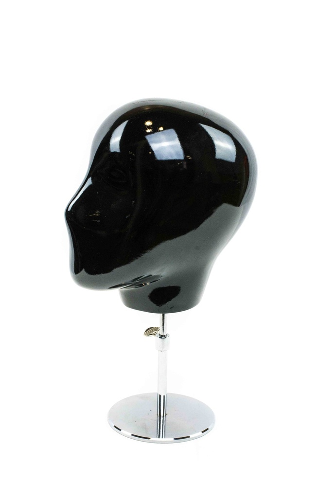 Cabeza de mujer lacada en negro, ajustable