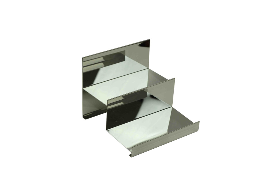 Expositor de Escalera de Acero Cromado 2 Alturas 12X10X11cm
