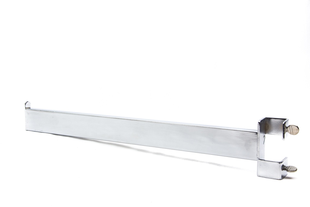 Percha recta con tope para tubo rectangular delgado de 40 cm