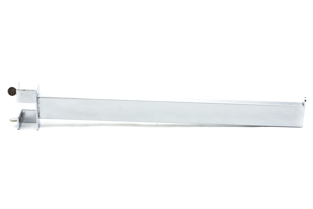 Percha recta con tope para tubo rectangular delgado de 40 cm