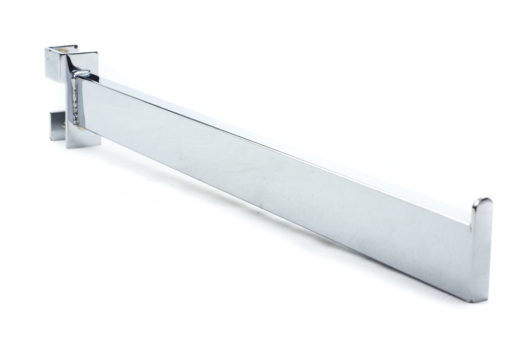 Percha recta con tope para tubo rectangular delgado de 40 cm