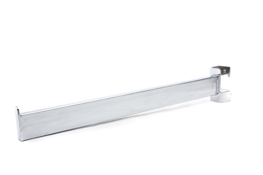 Percha recta con tope para tubo rectangular delgado de 40 cm