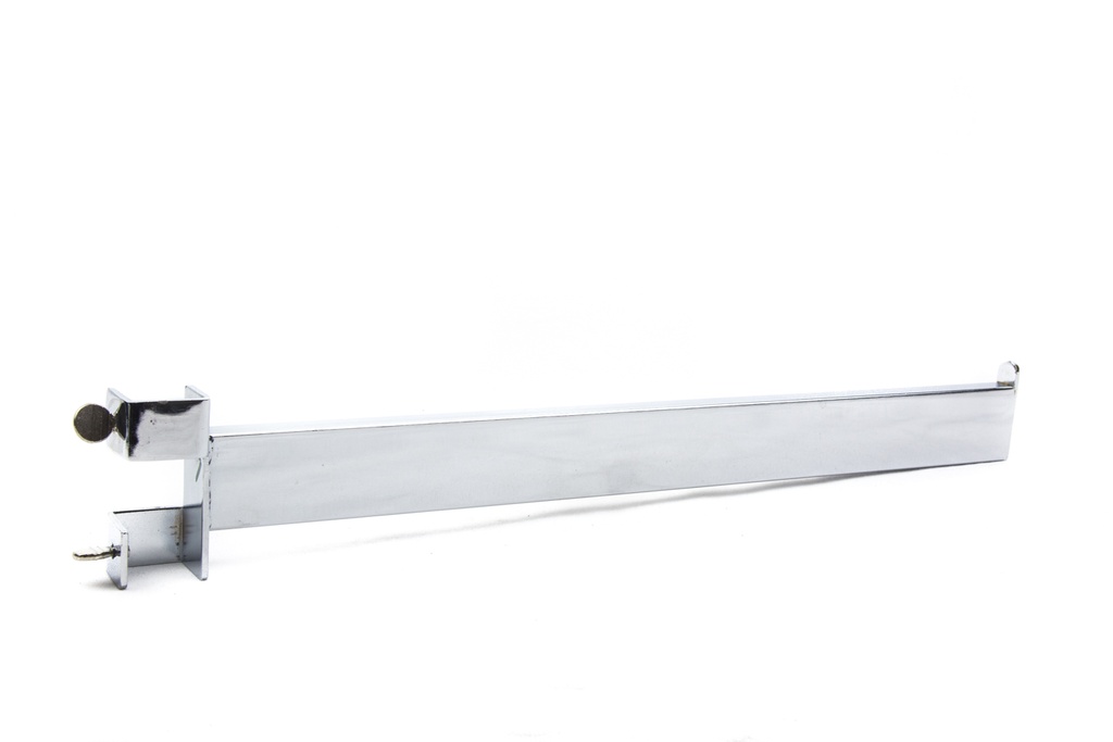 Percha recta con tope para tubo rectangular delgado de 40 cm