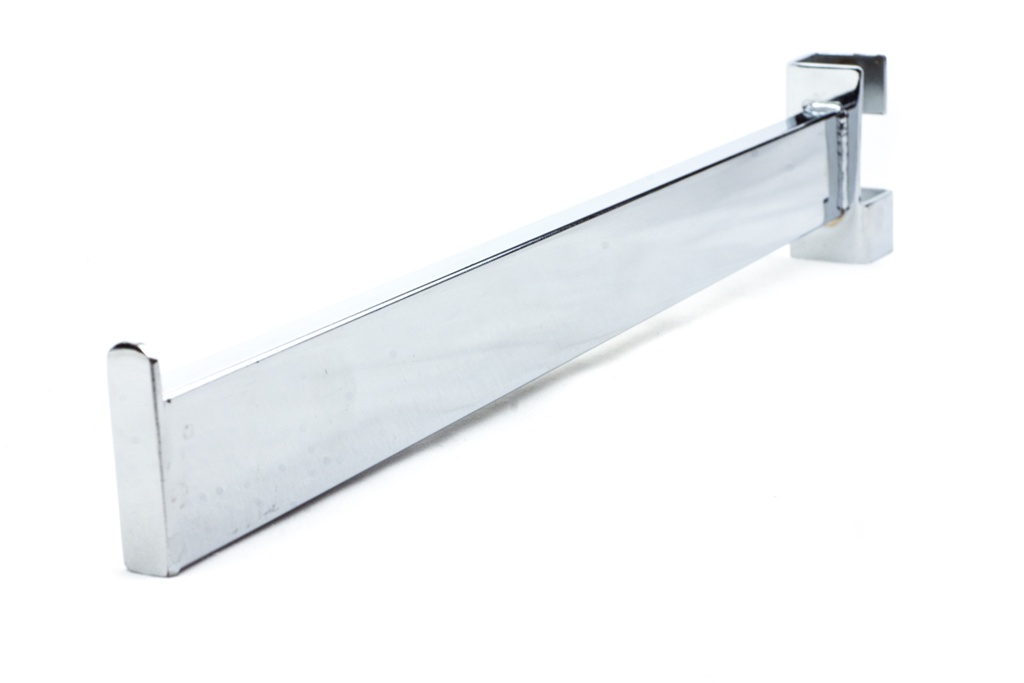 Percha recta con tope para tubo rectangular delgado de 40 cm