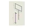 Soporte ajustable para póster A5 de cromo para tubo rectangular