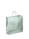 Bolsa de papel celulosa con asa torcida, color plata, 32X13X41 CM, 25 unidades