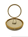 Expositor para Anillo con Tapa en Lino y Madera Redondo