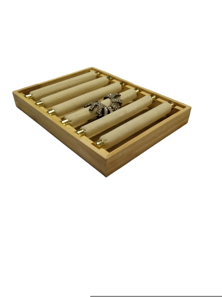 Expositor para Anillos 6 Palos Madeli y Lino