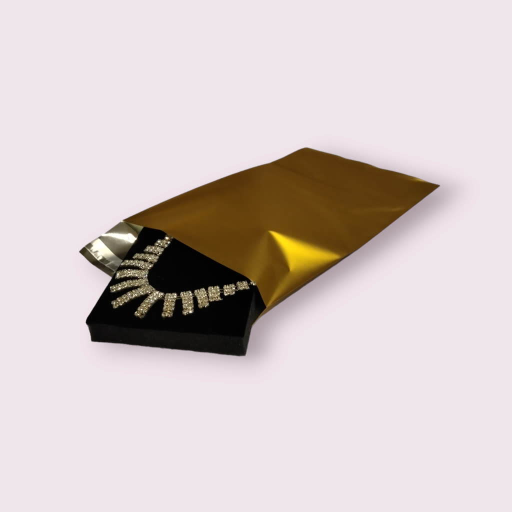 Sobres Metalizados Dorado con Adhesivo 15X25+4cm 100unidades/Paq 