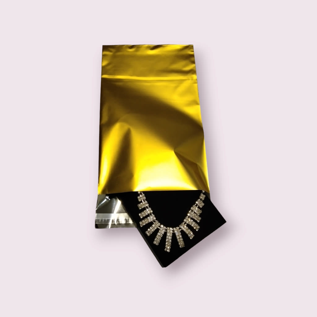 Sobres Metalizados Dorado con Adhesivo 15X25+4cm 100unidades/Paq 