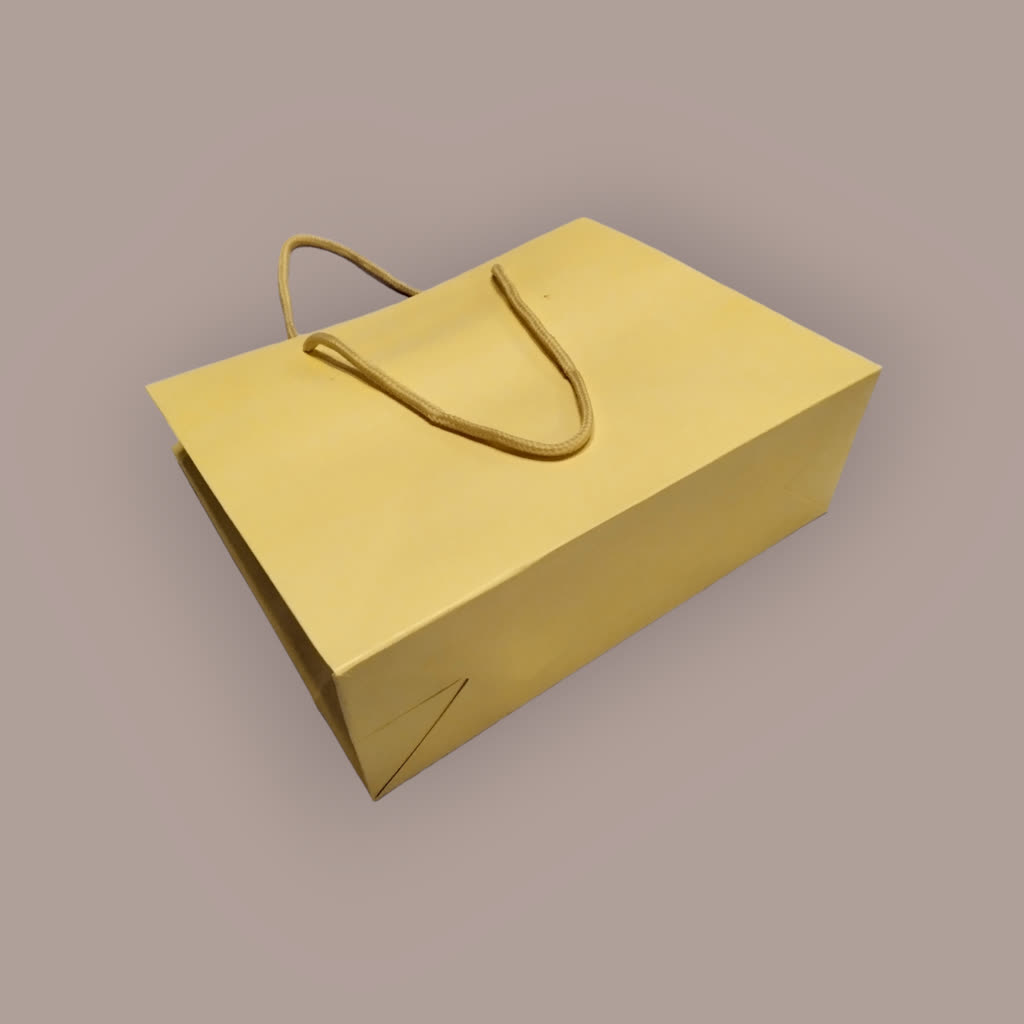 Bolsa de Lujo con Cordón 25X9X20cm Crema 12 unidades
