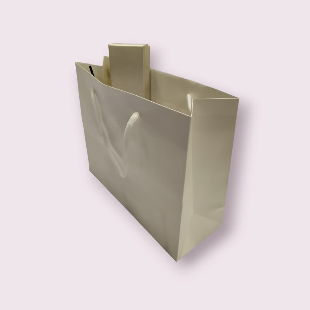 Bolsa de Lujo con Asa de Cordón 35X9X25cm Blanca 12 unidades
