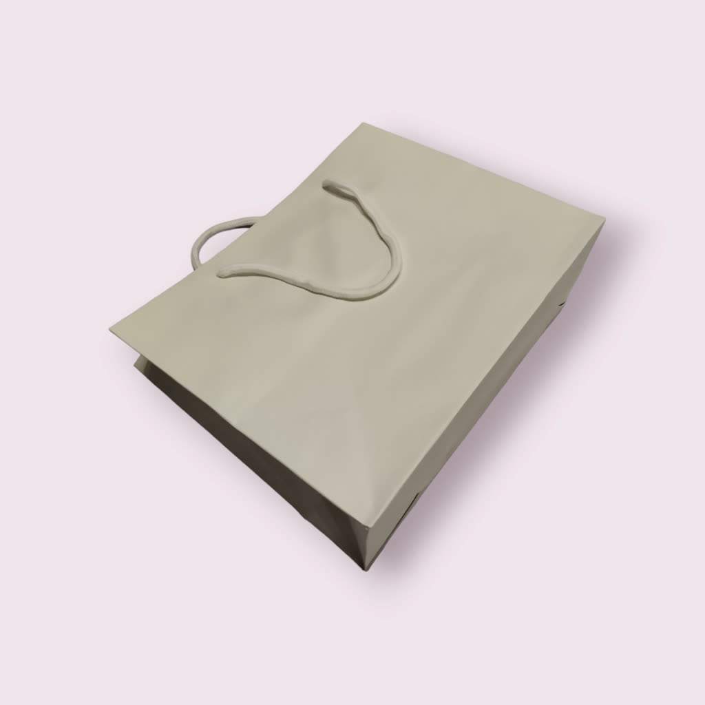 Bolsa de Lujo con Asa de Cordón 35X9X25cm Blanca 12 unidades