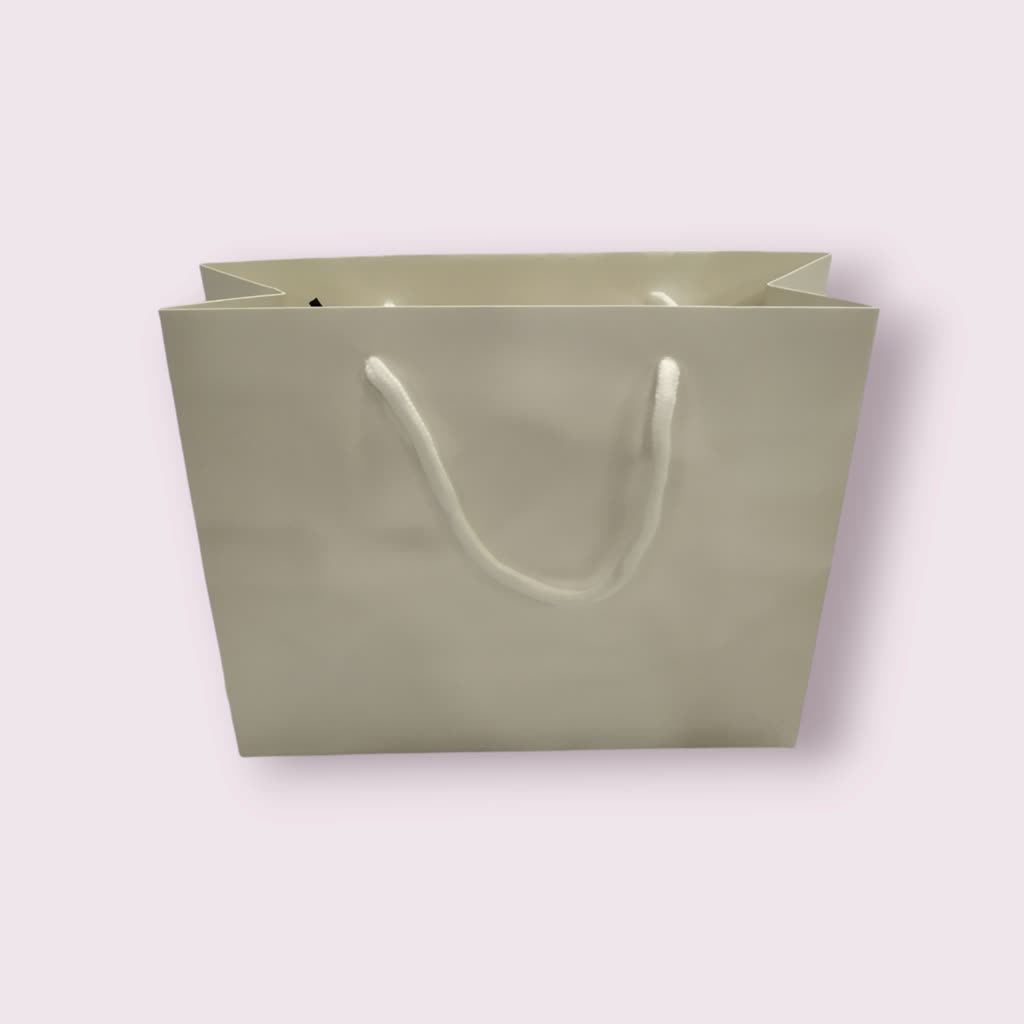 Bolsa de Lujo con Asa de Cordón 35X9X25cm Blanca 12 unidades
