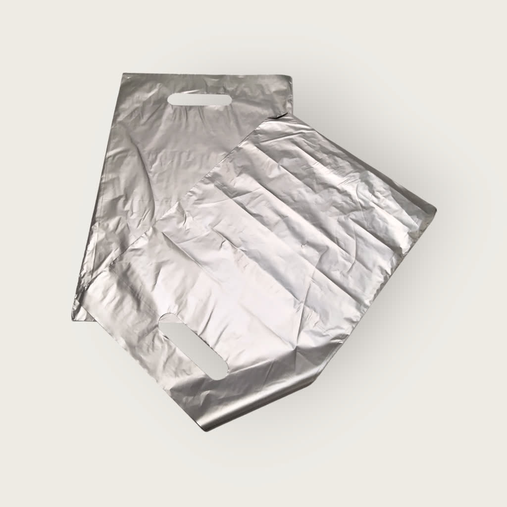 Bolsa Plastica con Textura Plateada 25x35cm (010123)
