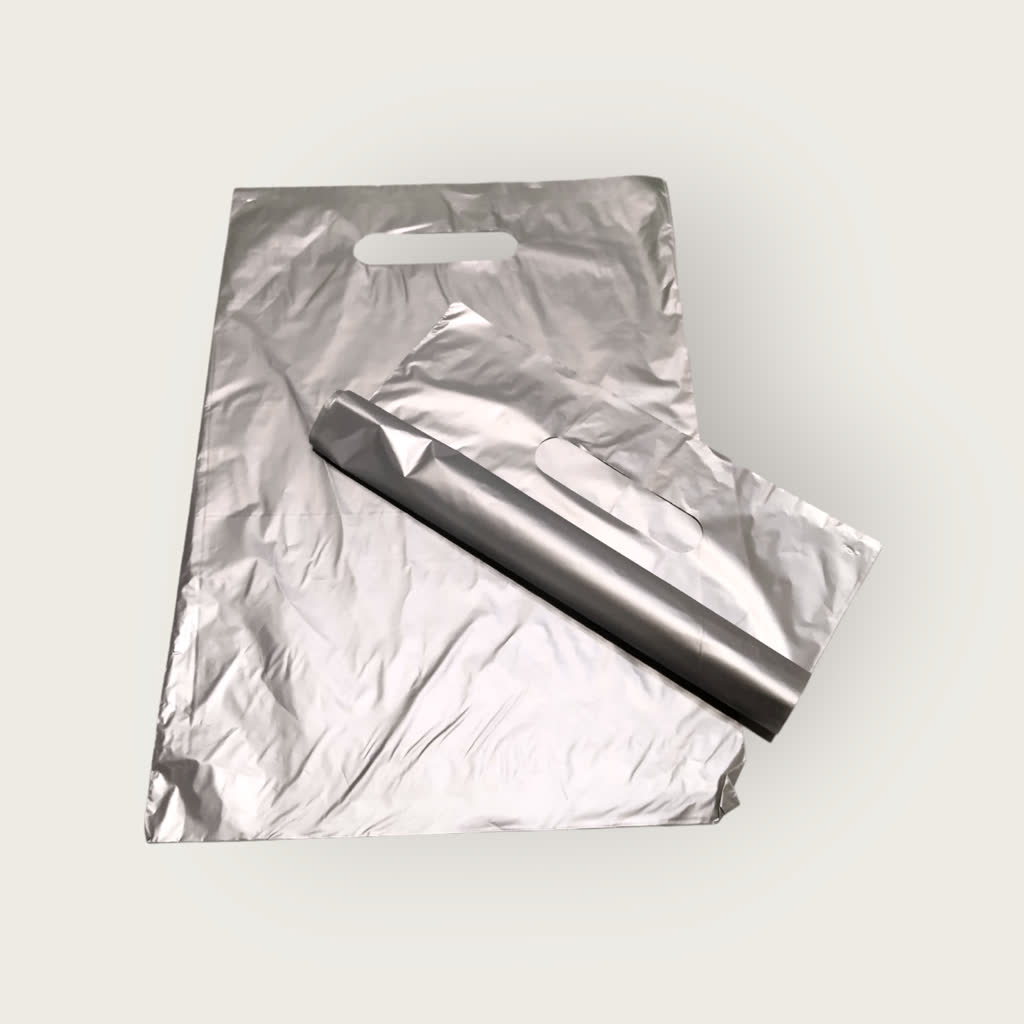 Bolsa Plastica con Textura Plateada 25x35cm (010123)