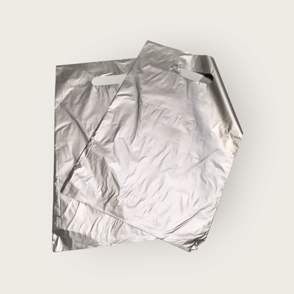 Bolsa Plastica con Textura Plateada 25x35cm (010123)