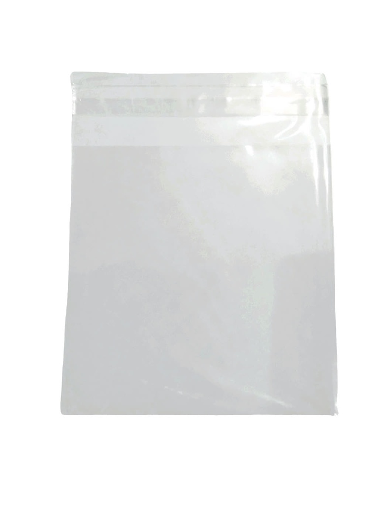 Bolsa de plástico con solapa adhesiva 24X23+4 cm