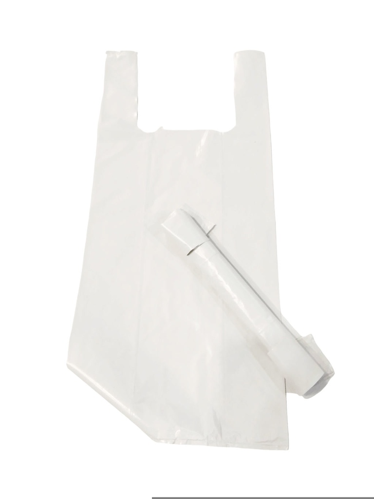 Bolsa de plástico tipo camiseta blanca 70/200 Reciclada 35X50 cm