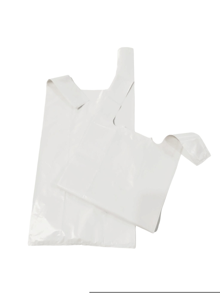 Bolsa de plástico tipo camiseta blanca 70/200 Reciclada 35X50 cm