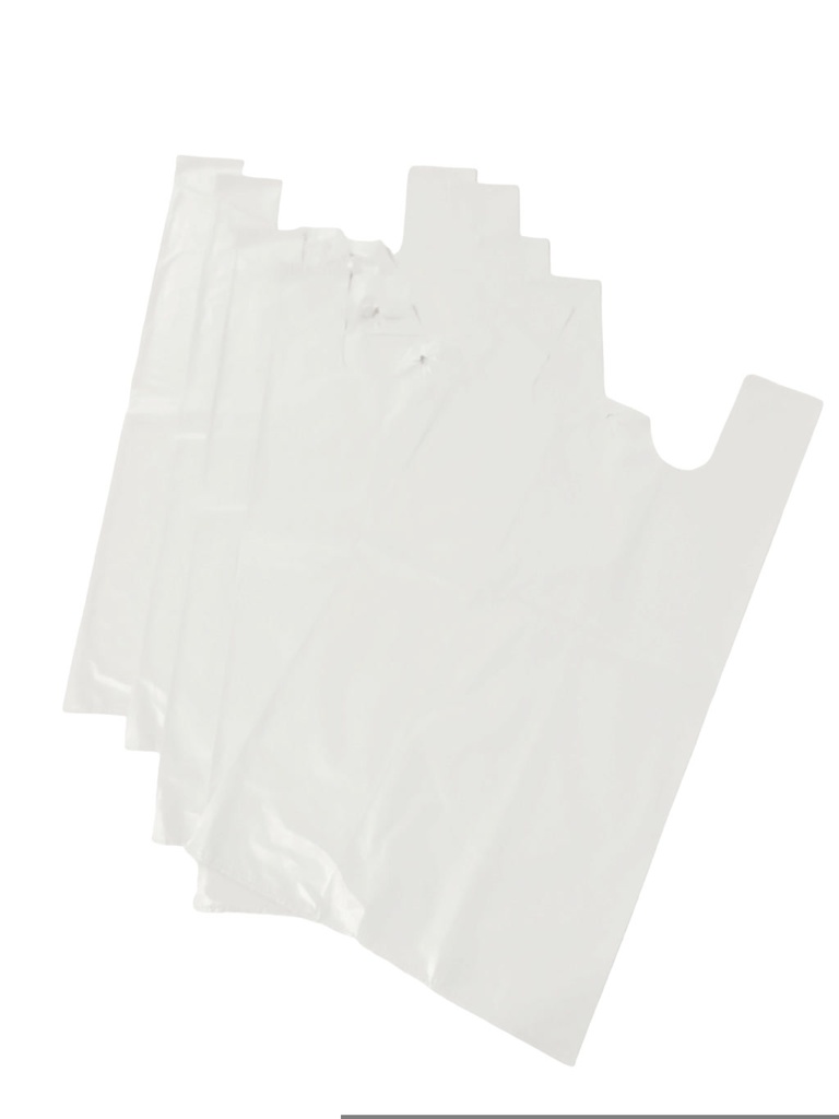 Bolsa de plástico para camiseta blanca 70% reciclada 50X60 CM